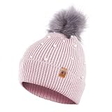 HEYO Damen Mütze Winter Warme Bommelmütze Beanie mit Perlen HCD001 (Rosa)