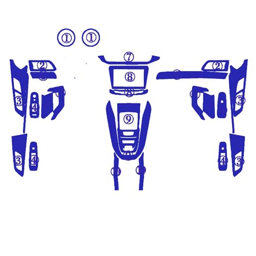 Autocollants Peugeot 408 2014-2018 poignée de porte carbone bleu intérieur