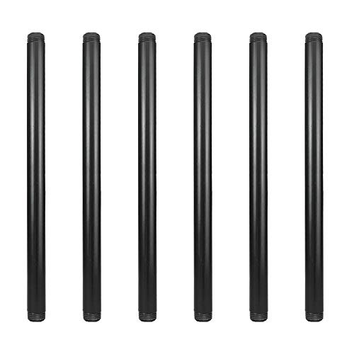 GeilSpace 6 Pack 1/2" × 14" Pre-Cut Black Metal Pipe,