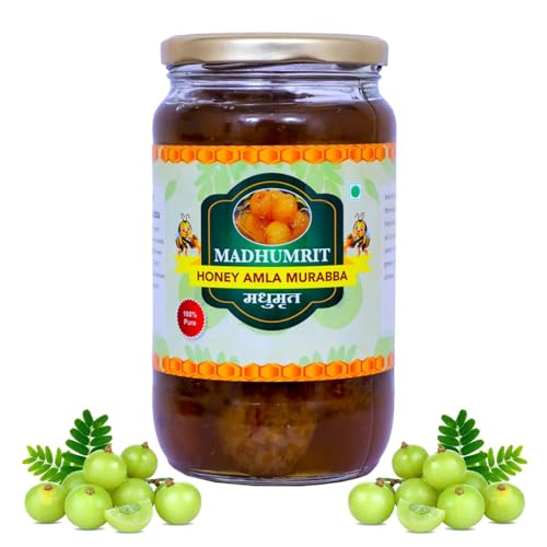 Image of Madhumrit Organics Honey Amla Murabba with Organic Honey - 1kg Grams | 100% Fresh Amla with Honey Homemade Taste & Pure Natural Healthy Ingredients 1kg