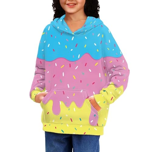 Image of Coloranimal Unisex Girls and Boys Long Sleeve Hoodies Hoody Athletic Pullover Sweatshirts Tops Age 6-16year