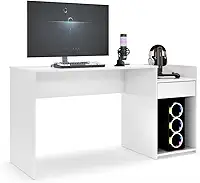 Mesa para Computador Pc Gamer Com Gaveta Nicho Escrivaninha Eros (Branco)