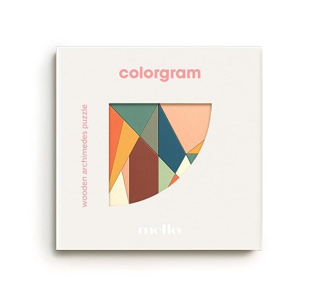 Mello Colorgram | Wooden Archimedes Puzzle | Colourful Math Game | Wooden Puzzle | Mind Games | Brain Games | Geometric Shapes | Ancient Game | Educational Brain Teaser For Adults | Shape Puzzles