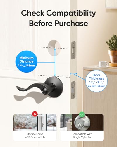 Image of eufy Security Smart Lock C220, Fingerprint Keyless Entry Door Lock, Built-in Wi-Fi, App Remote Control, Front Door Smart Lock Deadbolt, 8Months Battery, Reliable Power, IP53, Black, Traditional