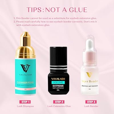 VAVALASH Lash Bonder for Eyelash Extensions Super Lash Bonder for Lash Extensions Glue Accelerator Increase Lash Retention Accelerate Drying Time Water Oil Proof Professional Eyelash Supplies(15ml)