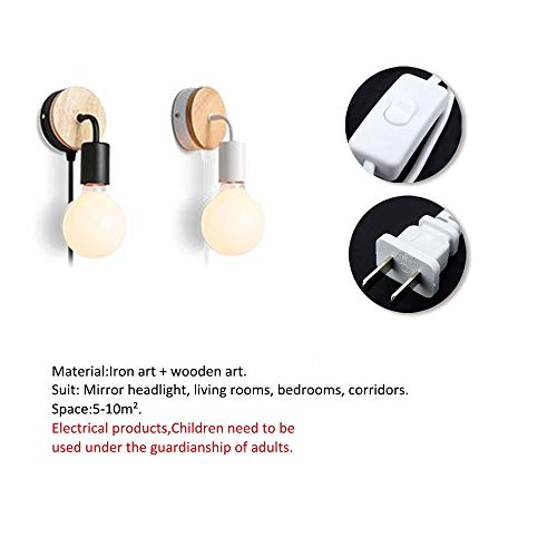 Kirin Wall Lamp, Wall Lamp With Plug In Cord, Plug In Wall Sconce, On/Off Switch Wall Sconces, Modern Sconces Wall Lighting Perfect For Bedroom Reading Room White #TOP1