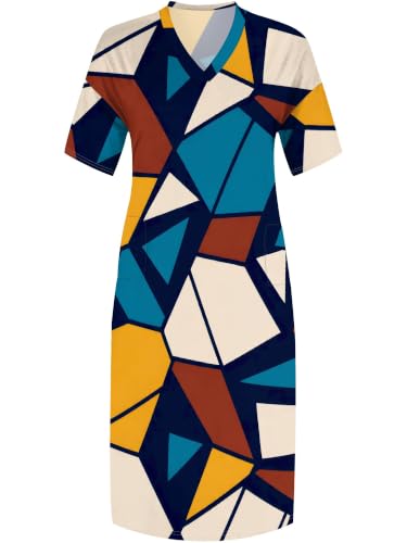 Image of PinkPatty Women's Plus Size Short Sleeve Maxi Dress Casual Loose V Neck Long Dress with Pockets