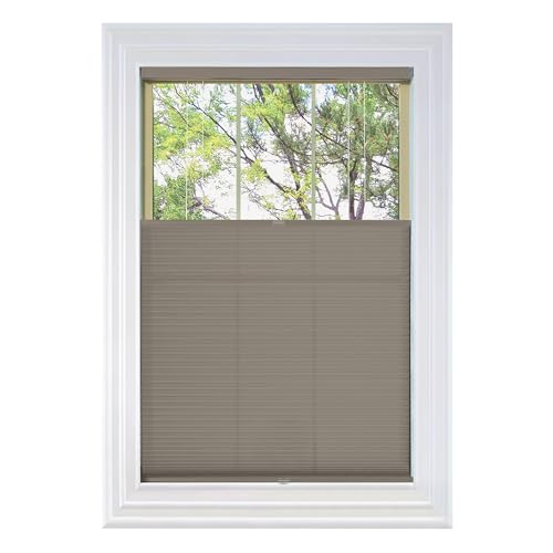 BlindsAvenue Cordless Top Down Bottom Up Cellular Honeycomb Shade, 9/16" Single Cell, Light Filtering, Warm Cocoa, Size: 59" W x 72" H