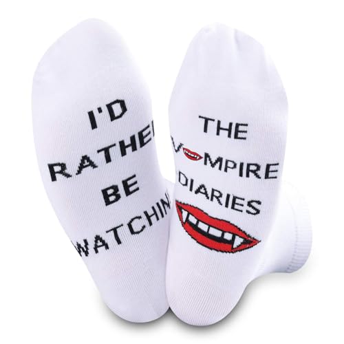 TSOTMO 2 Pairs Vampire Merch Vampire Novelty Socks for TV Shows Fans Werewolf Gift Horror TV Lovers...