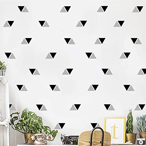 Triangle Wall Stickers Vinyl Black And Grey Wall Decals Peel And Stick Modern Wall Stickers Geometric Wall Decal Kids Wall Stickers Neutral Wall Art Stickers For Bedroom Living Room Nursery Decor #TOP7