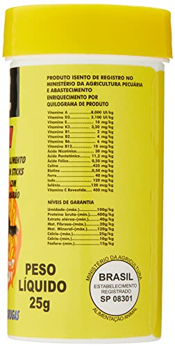 TARTARUGA MIX COM AVIÚ 25g - ALIMENTO EXTRUSADO PARA TARTARUGA