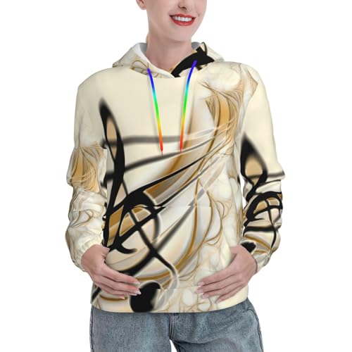 Sweat à capuche note de musique femme EdWal avec poche kangourou et coupe ajustée