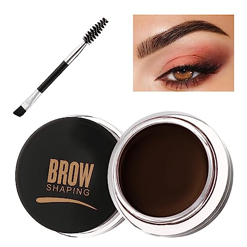 Eyebrow Wax Tinted Brow Gel, 2-In-1 Waterproof Styling Eyebrow Gel Eyebrow Pomade, Long Lasting Smudgeproof Quick Drying Non Greasy Brow Cream Lightweight Eyebrow Soap, With Brush (04 Black Coffee)