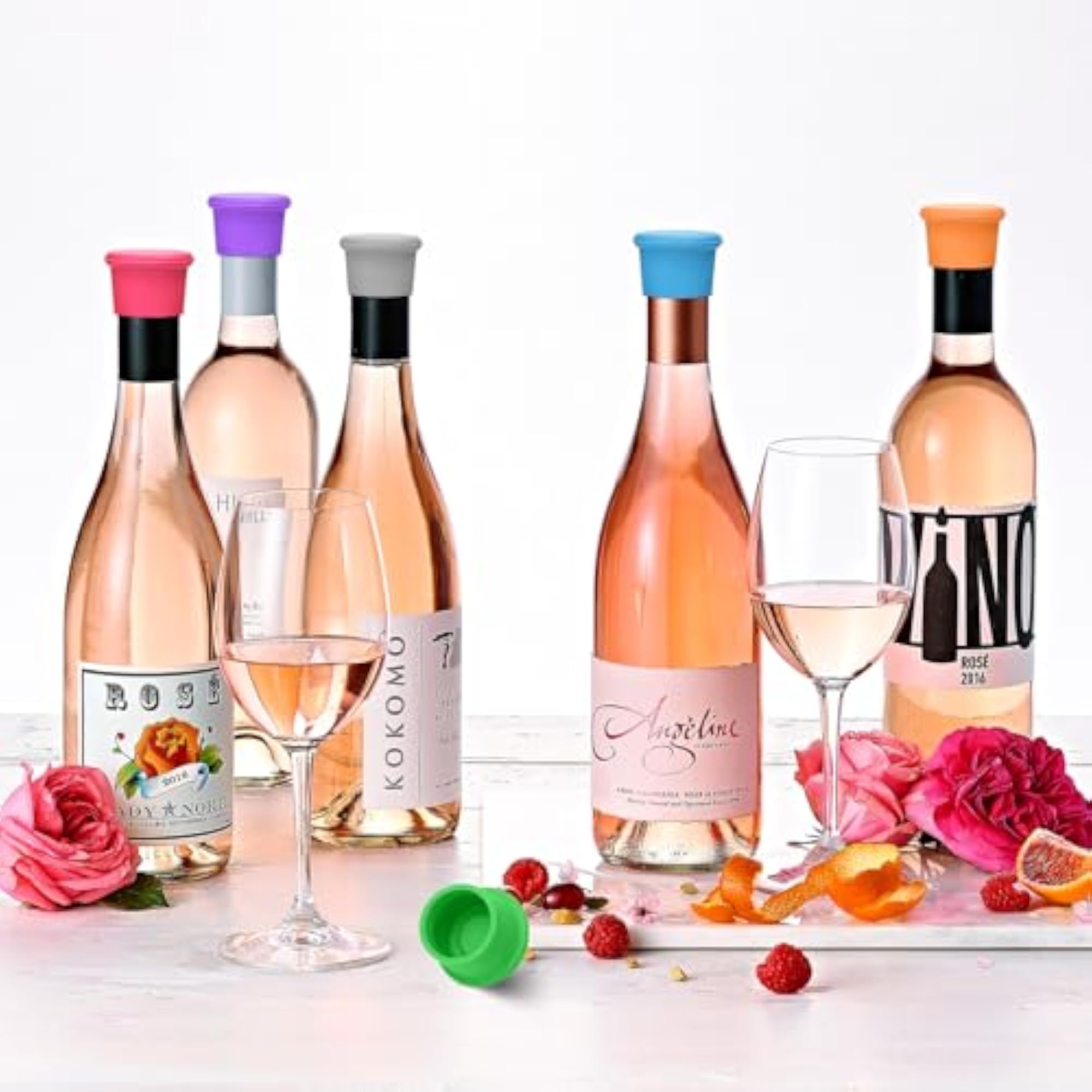 6Pcs Colorful Reusable Wine Bottle Stoppers