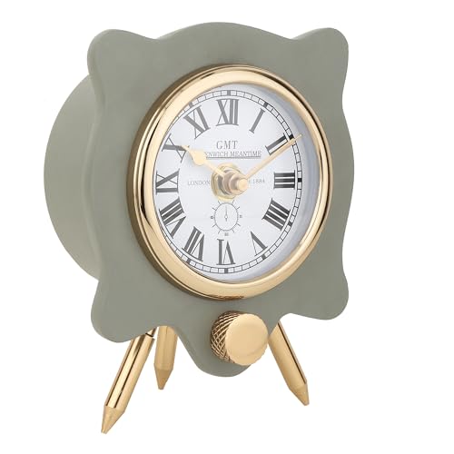 Image of Decor de Maison Brings Handcrafted Pixel Pulse Table Clock for KidsRoom, Room, Bedroom, Study Table, Office Desk | Classic Non-Ticking Tabletop Battery Operated Analog Desk Clock in Green (11x8x14cm)