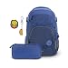 Produktbild coocazoo Schulrucksack-Set Mate All Blue & Fast Food 3-teilig, blau, ergonomischer 30L Tornister, höhenverstellbar, für Kinder ab der 5. Klasse, inkl. Federmäppchen & Colour UP-Set