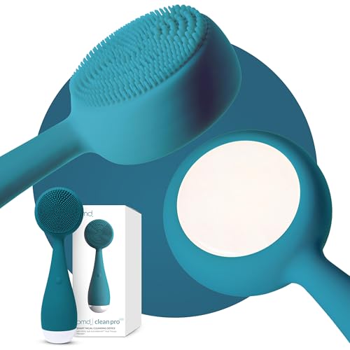 PMD Beauty Clean Pro - Electric Facial Cleansing Brush, Smart Facial Device with Silicone Brush & Heated Anti-Aging Aluminum, Gemstone, Precious Metal Massager