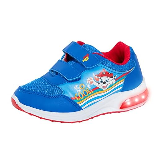 Paw Patrol Chase Marshall - Zapatillas deportivas con luces para niños, azul, rojo, 24 EU