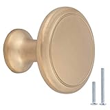 Amazon Basics Modern Top Ring Cabinet Knob, 1.16-inch Diameter, Golden Champagne, 10-pack