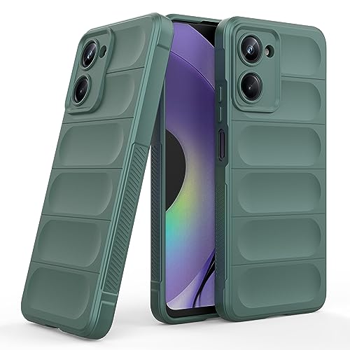 Image of amazon basics Back Case Cover for Vivo Y18e | Compatible for Vivo Y18e Back Cover | Liquid Silicon Magic Case with Camera Protection | Dark Green