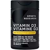 Sports Research® Vitamin D3 1,000 IU with Coconut Oil - Vitamin D for Strong Bones, Teeth, and Maintenance of Good Health - Non-GMO, Gluten & Soy Free - 360 Liquid Softgels