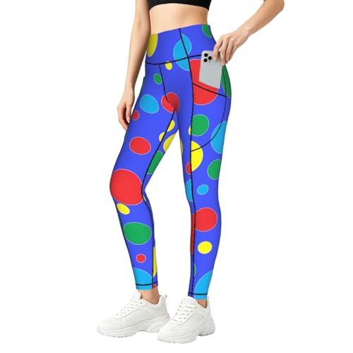 Legging de sport avec poches pour femme imprimé à pois et taille haute Twister