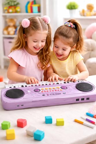 Image of Piano 49-Key Portable Electronic Keyboard Music Station with MP3 Function, Dual Speakers, 16 Tones, 8 Rhythms & 6 Demo Songs