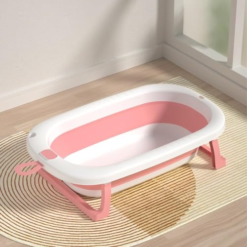 Image of Safe-O-Kid All-in-One Foldable Baby Bathtub - Lightweight, BPA-Free with Drain Plug, for Newborns to 0-5 Year- Pink