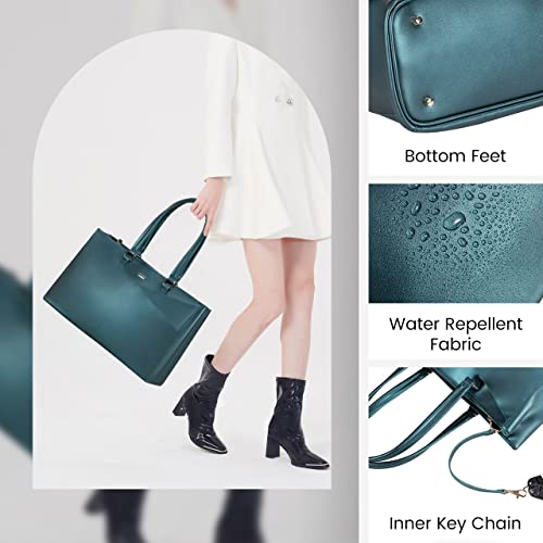 Image of Laptop Tote Bag for Women 15.6 Inch Waterproof Leather Computer Laptop Bag Women Business Office Work Bag Briefcase Large Travel Handbag Shoulder Bag