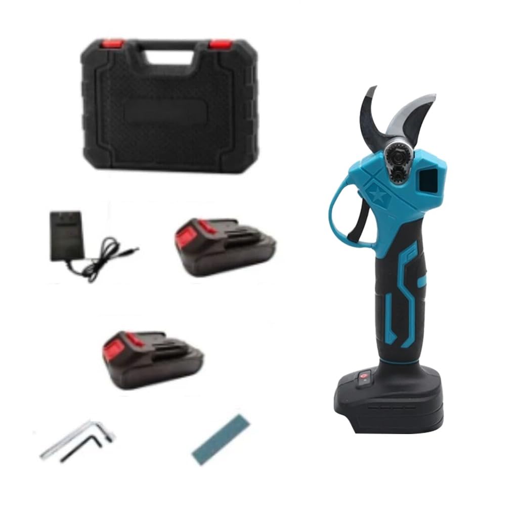 FORBICE DA POTATURA DOPPIA BATTERIA 68VF 6000 mah CESOIA DA POTATURA ELETTRICA Troncarami 45 mm Giardinaggio Fai Da Te + Accessori + Display Stato Batteria