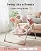 Baby Swings for Infants, Tiny Marvels Portable Swing with Adaptable Speed, Music, Removable-Toy-Bar, Foldable Infant Swing for Indoor and Outdoor Use, 0-9 Months 6-20 lbs(Blush Bloom)