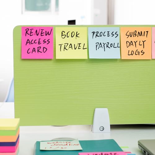 ZCZN Notas Adhesivas, Pack de 12 Bloc de notas,76 x 76 mm Notas Autoadhesivas,100 Hojas por Bloc,Total de 1200 PCS,6 Colores - imagen 6