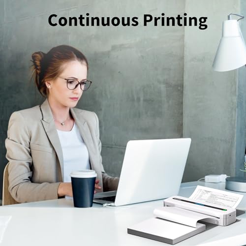 Image of 100 Sheets Phomemo Thermal Paper, 8.5'' x 11'' US Letter Size, Smoothing Folded Thermal Print Paper Compatible with M832D M832 M834 M835 M833 M836 M08F-Letter Portable Printer