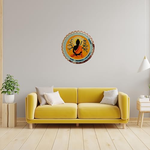Image of madhubani lippan DIY Art kit Adults Materials Kit with 8 inch Round MDF DIY Kit for Adult madhubani Art kit lippan Art Board wall Decor Mandala Art kit Adults