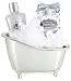 BRUBAKER 5 Pcs Gift Set 'Vanilla' Beauty Spa Set With Silver Bathtub, Bath Fizzer, Shower Gel, Bath Crystals, Sponge