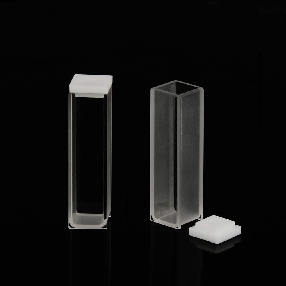 Cuvette de Quartz, Cuves de Spectrophotomètre 10 mm de Longueur de Trajet, 45 mm de Hauteur, 3,5 Ml de Capacité - 4 PCS