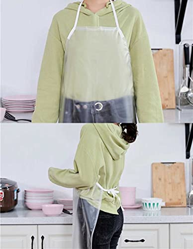 Kvimvty 2 Pack Unisex 47 X 27.5 Inches Heavy Duty Transparent Pvc Waterproof Apron thumb #1