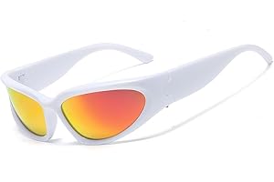 Wrap-Around Y2K Sunglasses with All White Contact Lenses