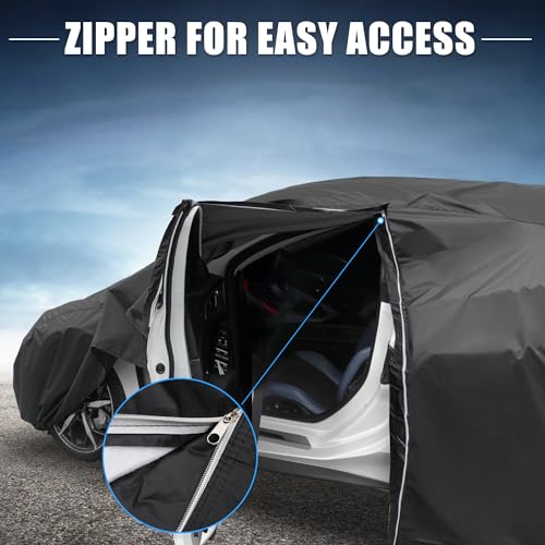 Image of X AUTOHAUX Car Cover for Toyota Camry 2007-2022 Aluminum Film Outdoor Waterproof Sun Rain Snow Hail Protection with Driver Door Zipper