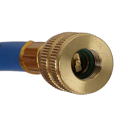 Ac A/C Oil And Dye Injector Refrigerant Tools With Snap Quick Coupler R-134A R410A R22 R12 System 1/4" Sae Scale Refillable Line 2 Oz Hand Turn Screw #TOP6