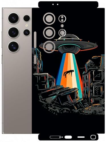 Image of AtOdds - Full Body Back Screen Guard Protector Film - Lamination Wrap Skin Sticker Compatible with Samsung Galaxy S24 Ultra | Scratchproof Matte Finish (Alien Invade)