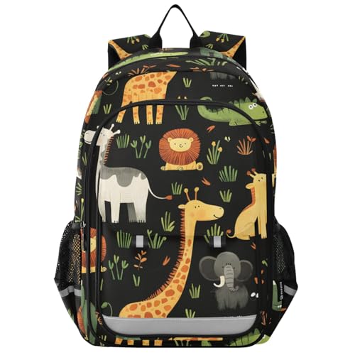 Sac à dos ordinateur portable enfants au motif herbe animale pour le collège