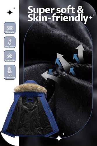 CREATMO US Boys' Waterproof Snow Coat Parka Windproof Winter Jacket With Detachable Fleece Hood3