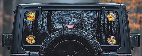Image of Duck Wave Sticker 4 Pack 4 Inch Duck Stickers, Duck Decal, Rubber Ducks for Jeeps, Truck Stickers, Rubber Duck Peace Sign, Waterproof, Durable, Great Adhesion Made in USA (Duck Wave)