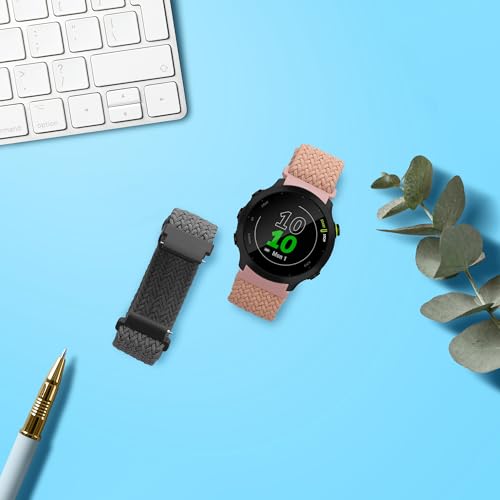 kwmobile 2X Sportarmband kompatibel mit Garmin Forerunner 55 / Forerunner 165/245 / 645/570 42mm Armband - Sport Ersatzarmband Set aus Nylon f&uuml;r Fitnesstracker - Grau Altrosa