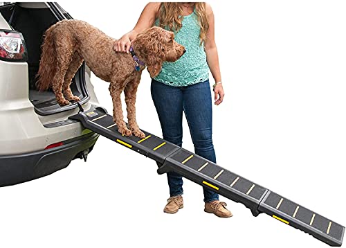 Pet Gear Travel Lite Ramps for Dogs and Cats, Compact Easy-Fold, Lightweight and Portable, Built-in Carry Handle, Supports 150-200lbs, Available in 2 Models