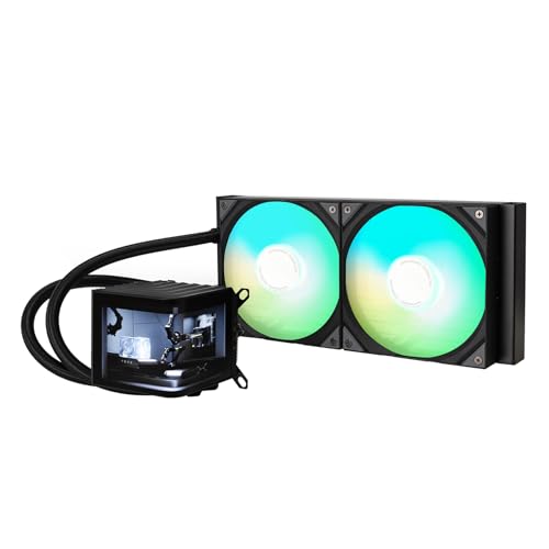 TRYX Panorama 280 ARGB Black 280mm AIO 6.5'' AMOLED Curved Screen 3D Anamorphic Effect Display Customizable AIO Cooler 280mm Asetek 8th Gen 300w TDP ARGB Fan Intel LGA 1851/1700/1200/115X AMD AM5/AM4