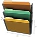 Deflecto Office DocuPocket DEF73602RT, Wall File Organizer, Stackable, Letter Size, Smoke, Set of 3, 13