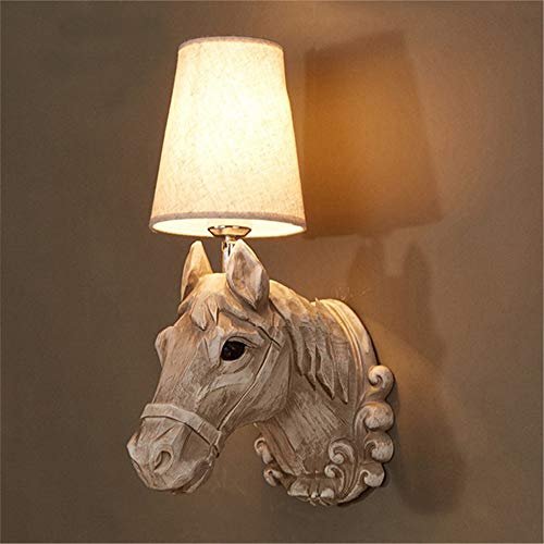 Lampe murale tête de cheval en résine moderne luminaire de chevet pour chambre