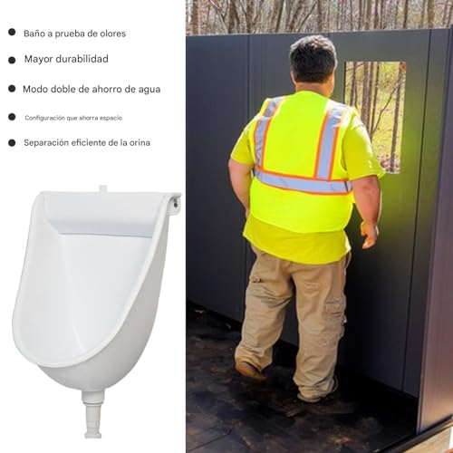 Urinario para hombres con descarga automática y separador de privacidad 3